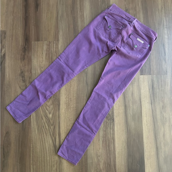 Y2K Hudson Denim Purple Button Pocket Straight Skinny Jean - Picture 2 of 15